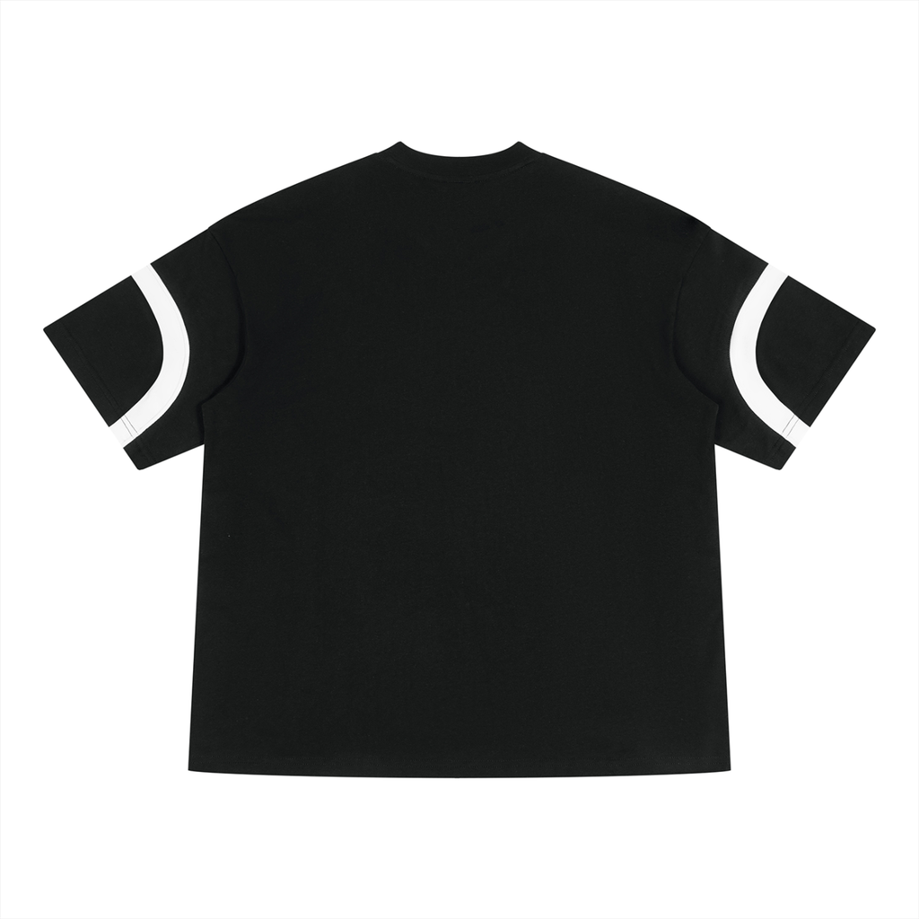 Cross Color Block V-Neck T-Shirt